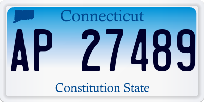 CT license plate AP27489