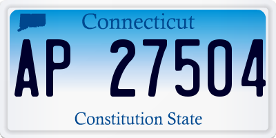 CT license plate AP27504