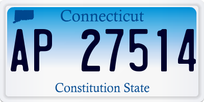 CT license plate AP27514