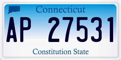 CT license plate AP27531