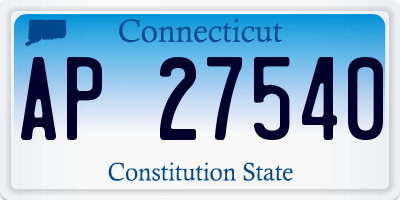 CT license plate AP27540