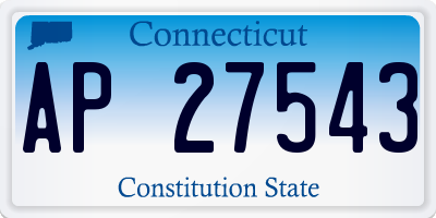 CT license plate AP27543