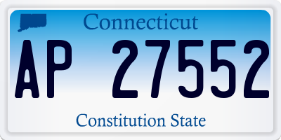 CT license plate AP27552