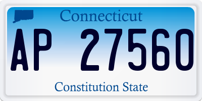 CT license plate AP27560