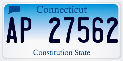CT license plate AP27562