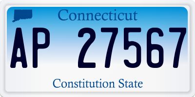 CT license plate AP27567
