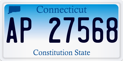 CT license plate AP27568