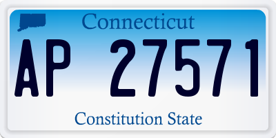 CT license plate AP27571