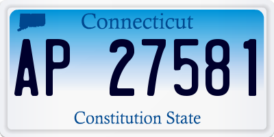 CT license plate AP27581