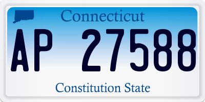 CT license plate AP27588