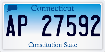 CT license plate AP27592