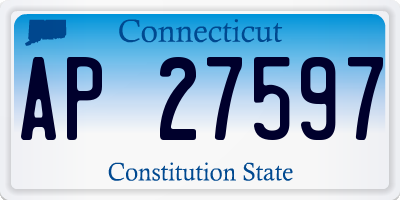 CT license plate AP27597