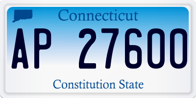 CT license plate AP27600
