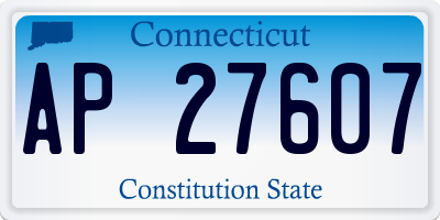 CT license plate AP27607
