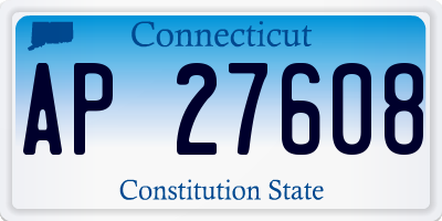 CT license plate AP27608
