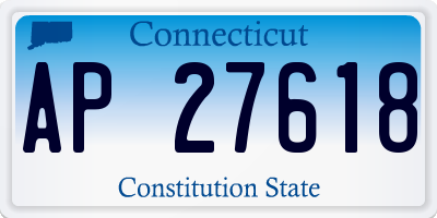 CT license plate AP27618