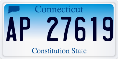 CT license plate AP27619