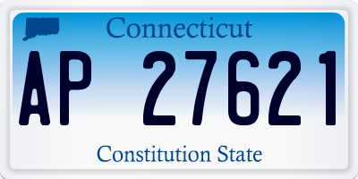 CT license plate AP27621