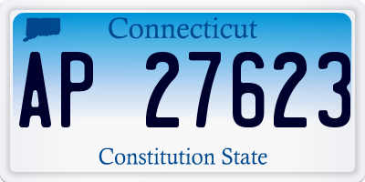 CT license plate AP27623