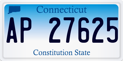 CT license plate AP27625