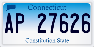CT license plate AP27626