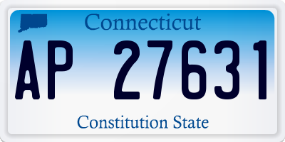 CT license plate AP27631
