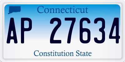 CT license plate AP27634