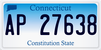 CT license plate AP27638