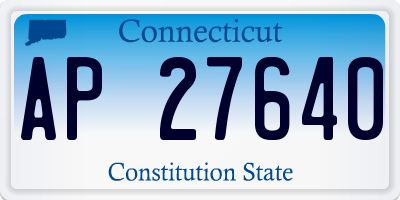 CT license plate AP27640
