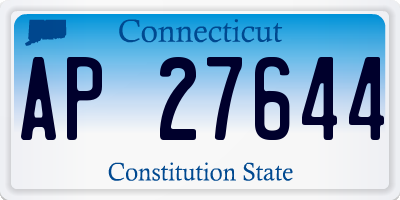 CT license plate AP27644