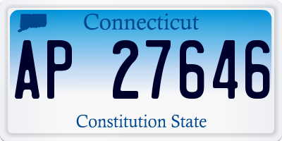 CT license plate AP27646