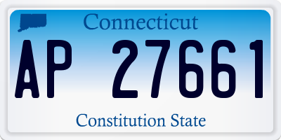 CT license plate AP27661