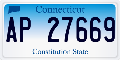 CT license plate AP27669