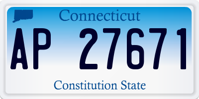 CT license plate AP27671