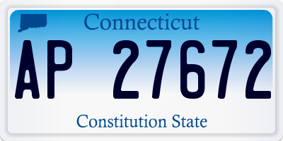 CT license plate AP27672