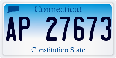 CT license plate AP27673