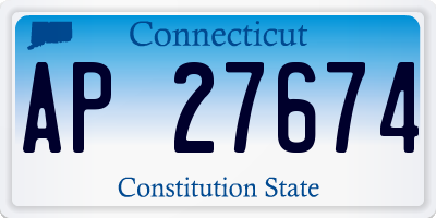 CT license plate AP27674
