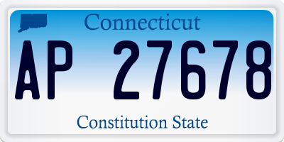 CT license plate AP27678