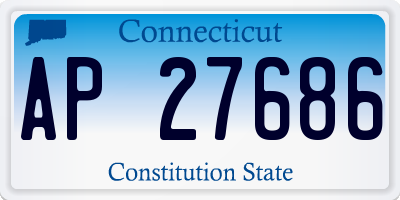 CT license plate AP27686