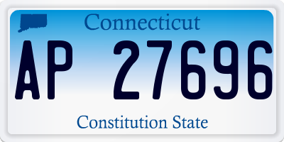 CT license plate AP27696