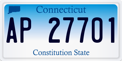 CT license plate AP27701