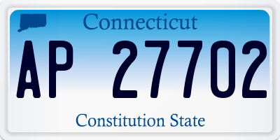 CT license plate AP27702