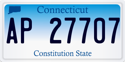 CT license plate AP27707