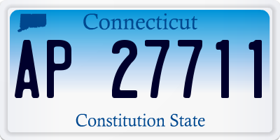 CT license plate AP27711