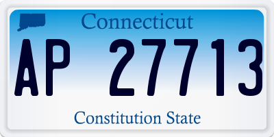 CT license plate AP27713