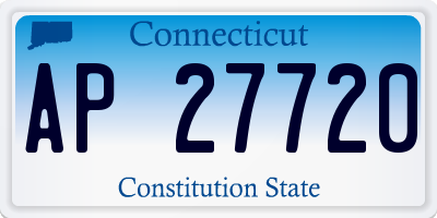 CT license plate AP27720