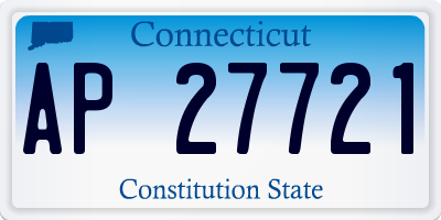 CT license plate AP27721