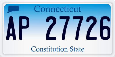 CT license plate AP27726