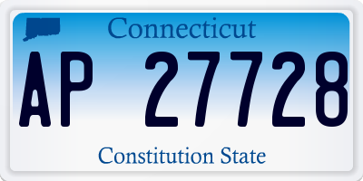 CT license plate AP27728