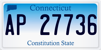 CT license plate AP27736